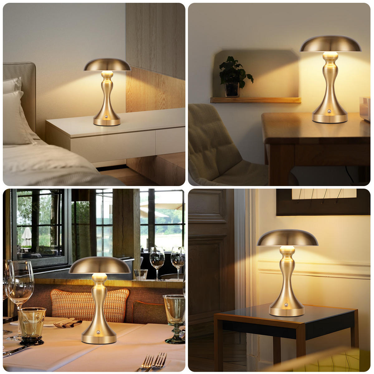 TISCHLAMPE Ronan 15.5/15.5/22 cm - Goldfarben, Metall (15.5/15.5/22cm) - ZMH