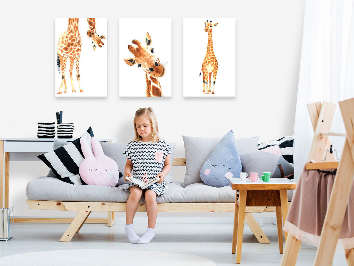KUNSTDRUCK Weiß 60/30 cm - Weiß/Orange, Textil (60/30cm) - KUNSTLOFT