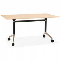 SCHREIBTISCH Beige 140x70x73 cm - Beige/Schwarz, Holz/Metall (140/70/73cm) - AlterEgo