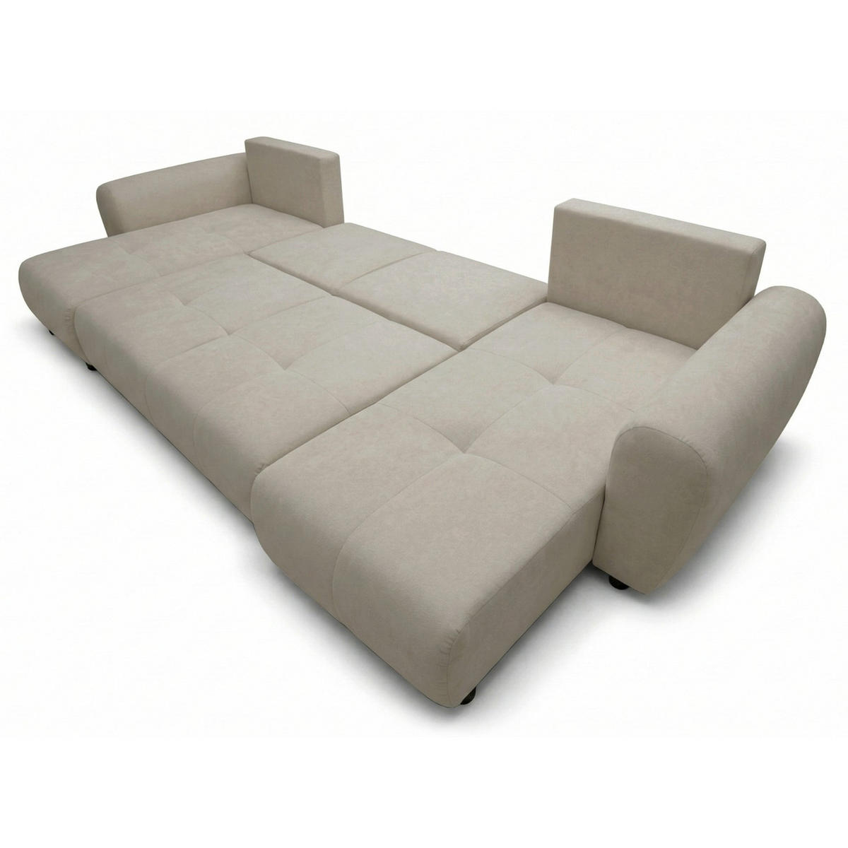 ROHOVÁ SEDAČKA U Olido béžový samet - černá/béžová, textil/plast (315/82/150cm) - Selsey