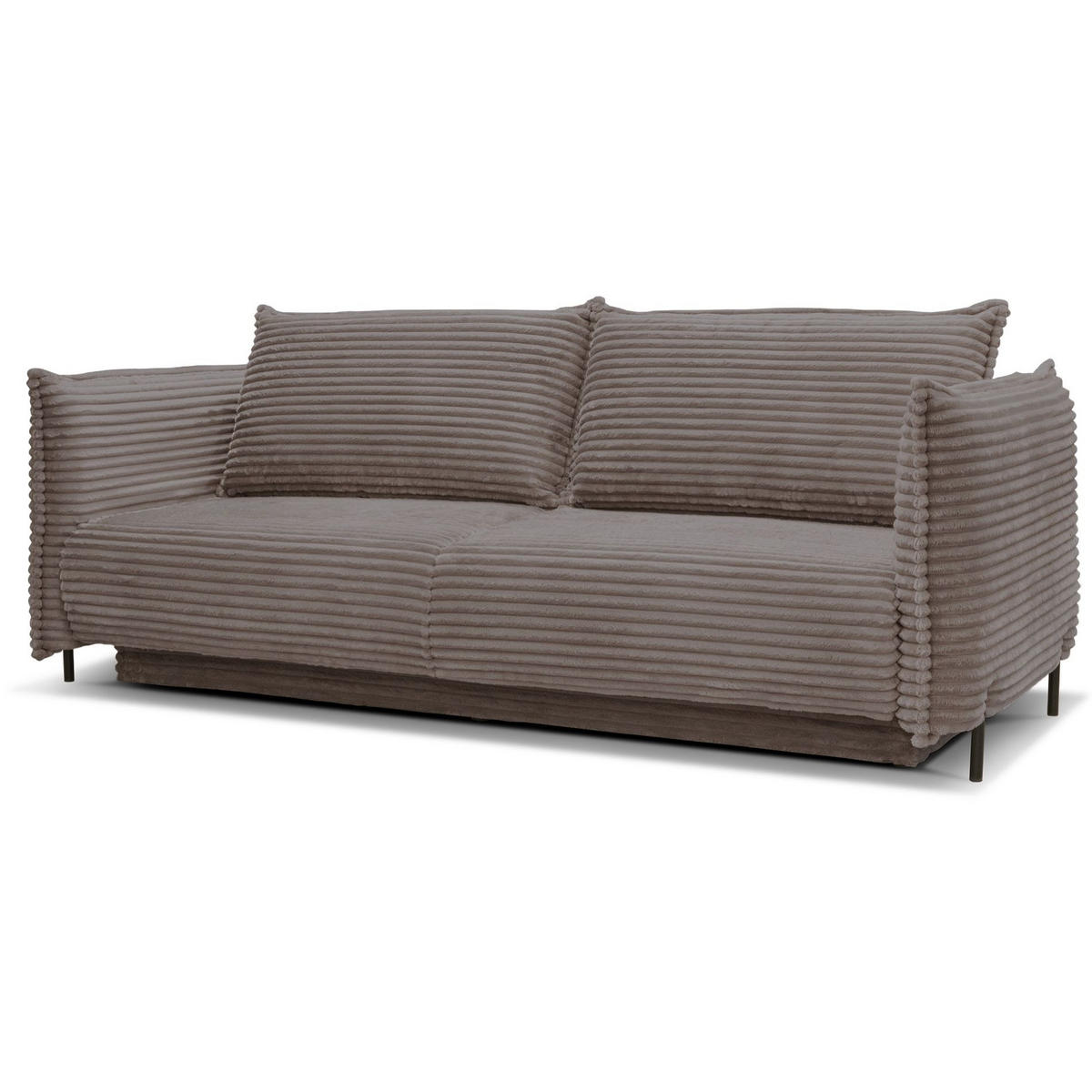 SOFA Amalfi greige mit Schlaffunktion - Taupe/Schwarz, Textil/Metall (226/90/105cm) - Selsey