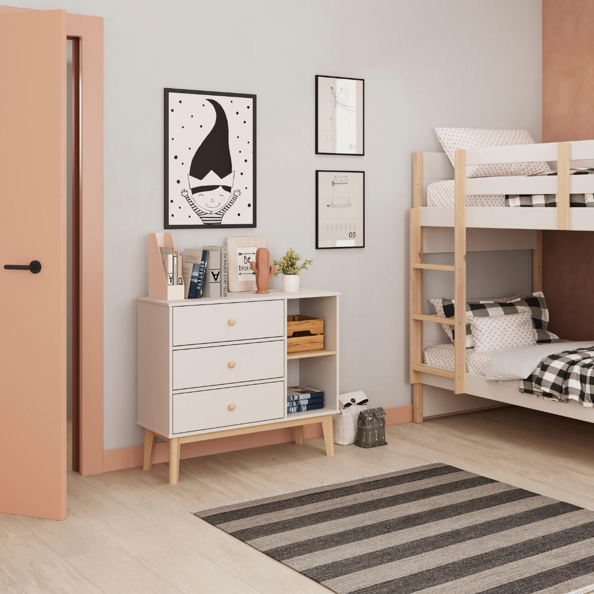 KOMMODE Esteban Weiß 90/40/81 cm - Weiß, Holz (40/81/90cm) - Calicosy