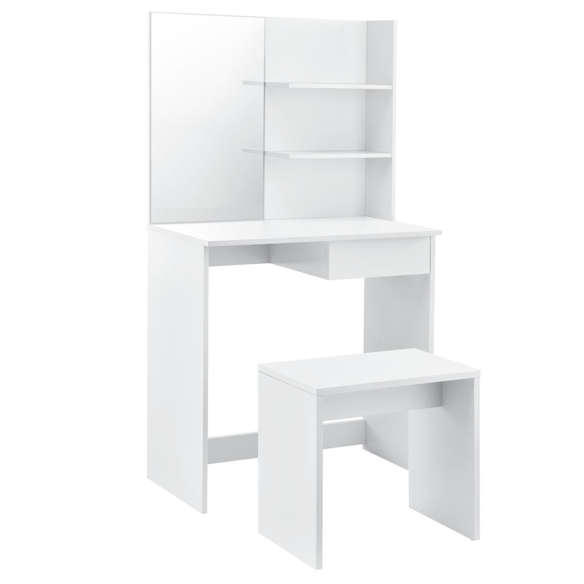 SCHMINKTISCH - Weiß, Holzwerkstoff (75/141/40cm) - [en.casa]