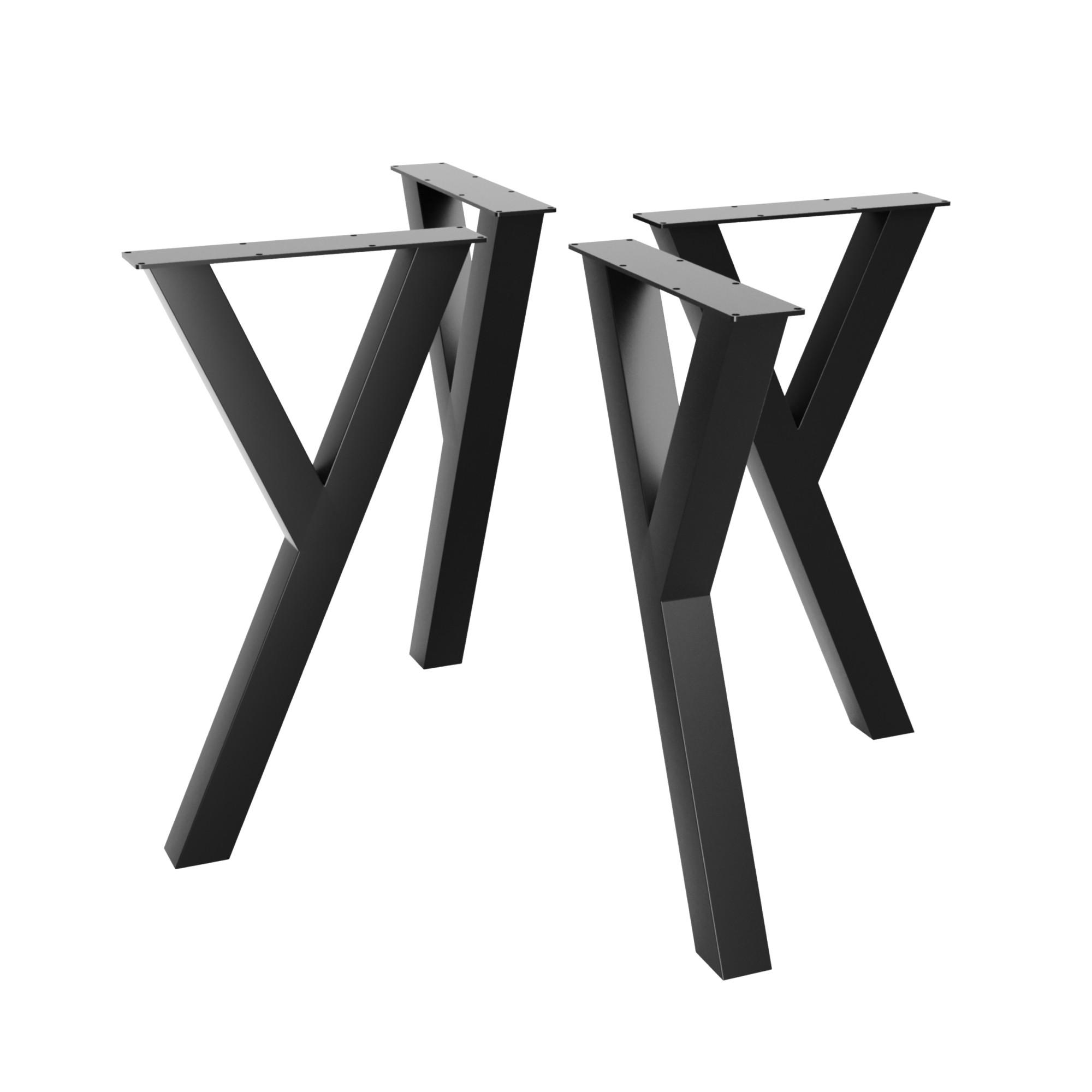 TISCHBEINE Lucida 4er-Set Schwarz 72cm - Schwarz, Metall (40/72/8cm) - Metalo Pro
