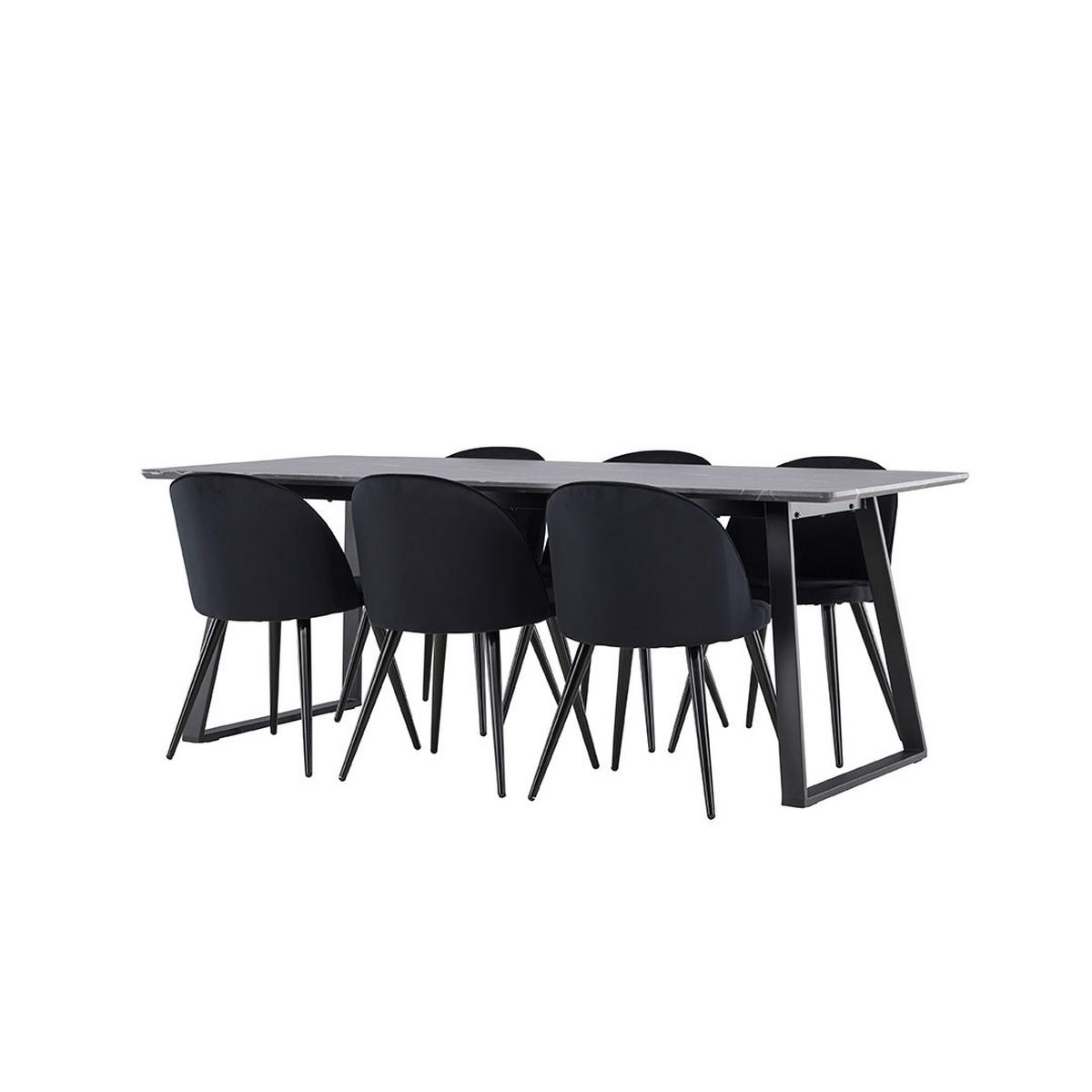 TISCHGRUPPE schwarz - Schwarz, Holzwerkstoff (200/75/90cm) - ebuy24