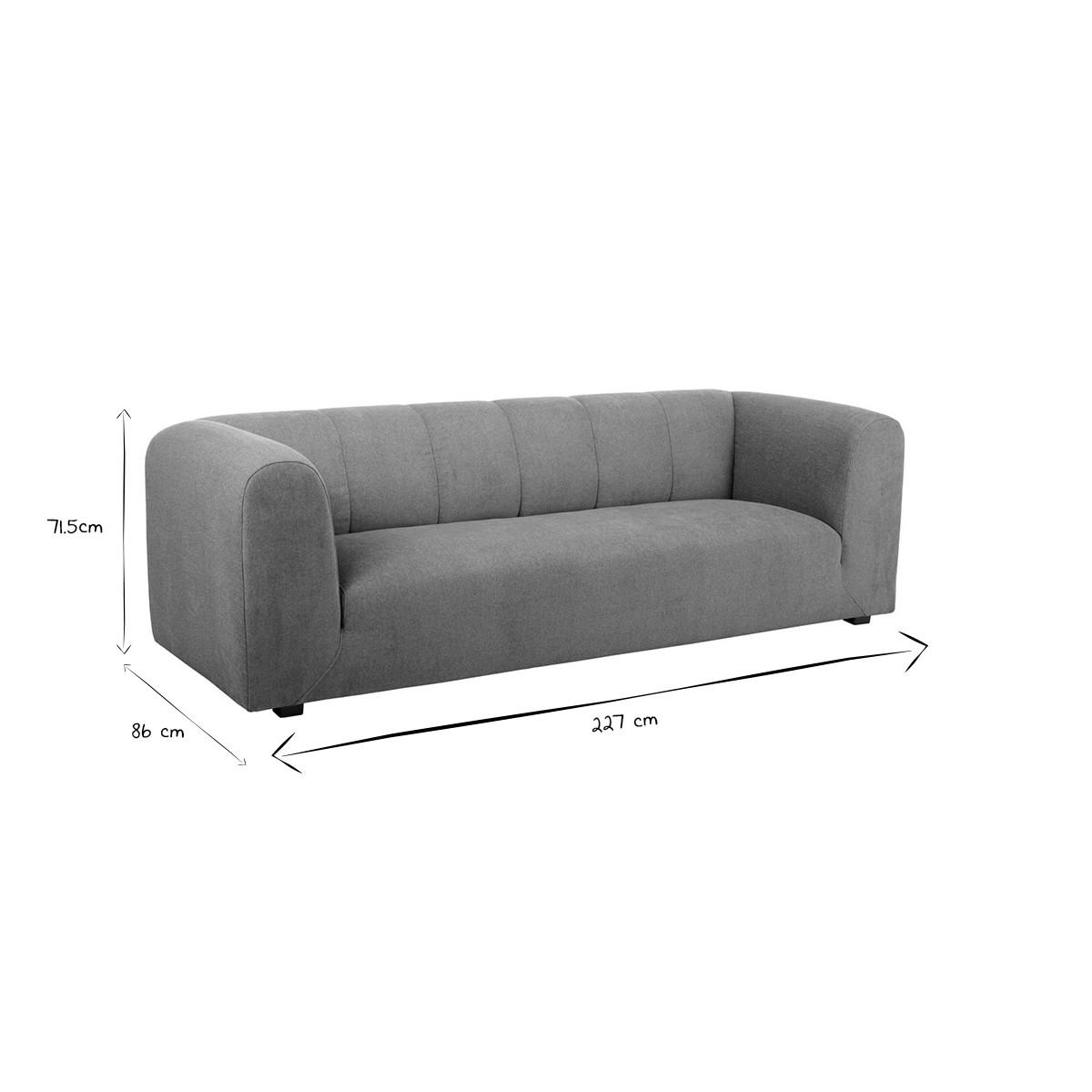 SOFA Stoff Samtdesign Terracotta 3-4-Sitzer OLIVEIRO - Terracotta, Textil (86/71.5/227cm) - Miliboo