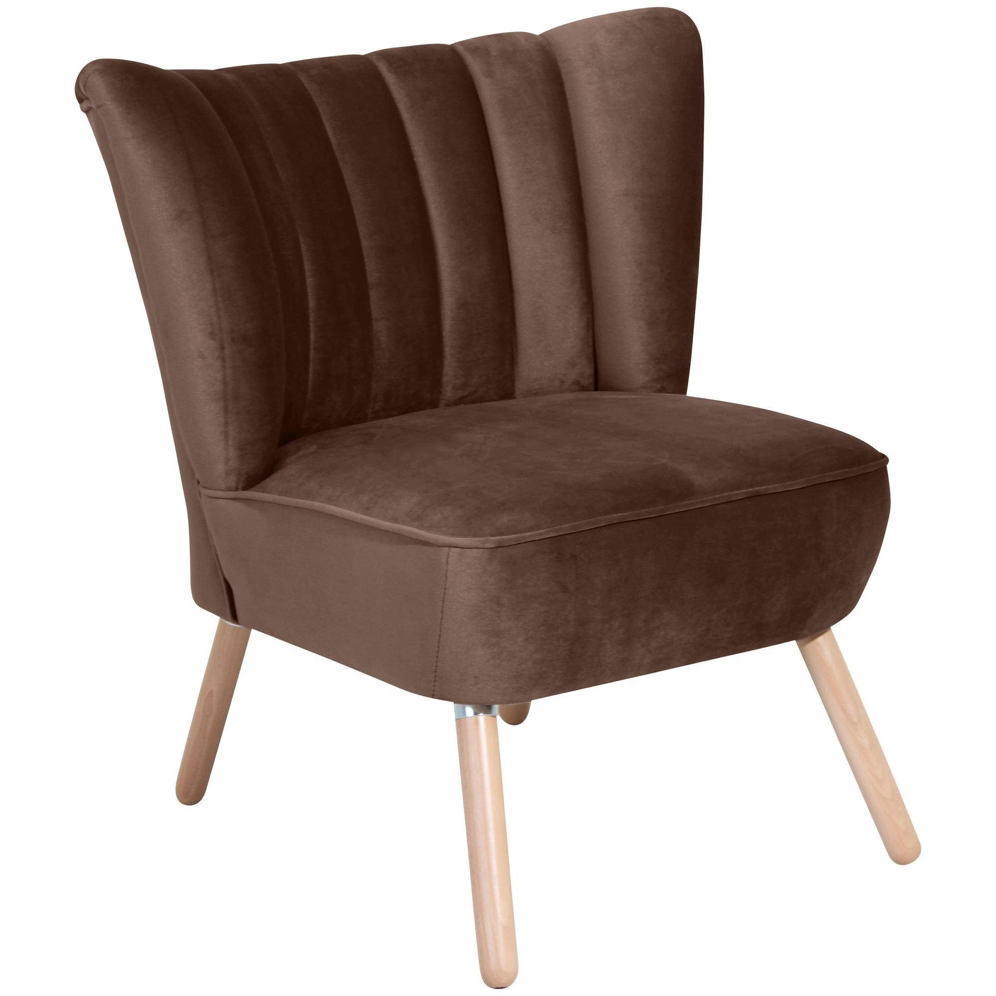 SESSEL Kadisha Bezug Samtvelours Buche natur / braun - Braun, Kunststoff (70/80/66cm) - 58aufmkessel
