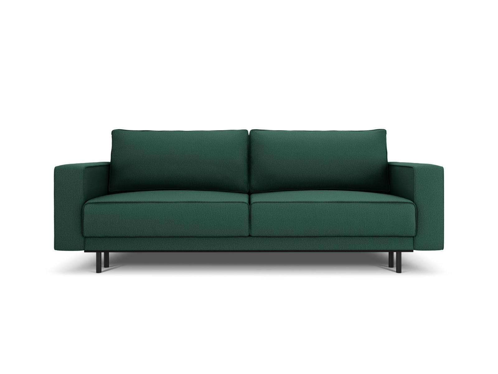 AUSKLAPPBARES-SOFA mit Bettkasten Caro aus strukturiertem Stoff grün 3 Sitzplätze - Grün, Textil (97/93/236cm) - Micadoni