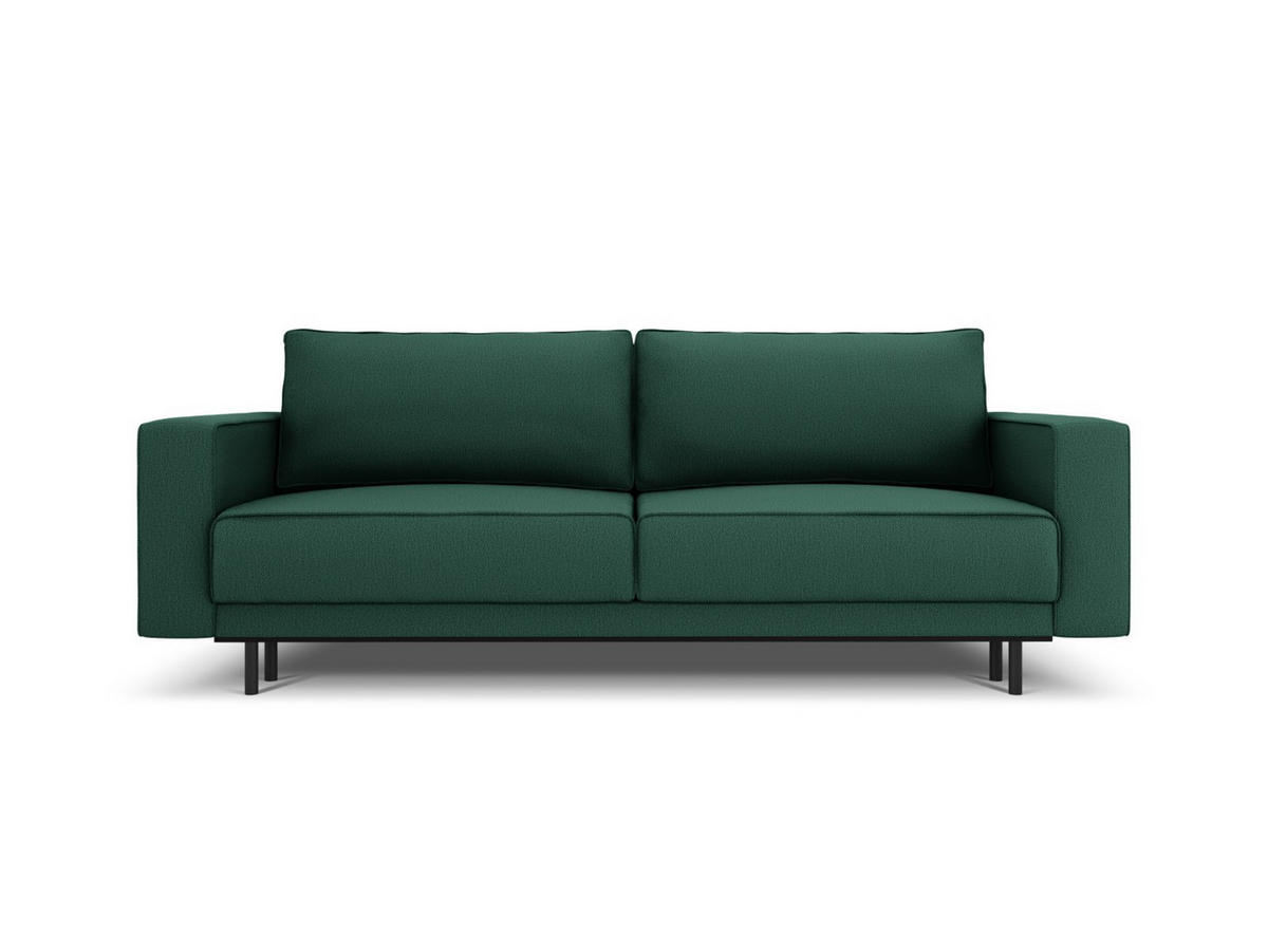 AUSKLAPPBARES-SOFA mit Bettkasten Caro aus strukturiertem Stoff grün 3 Sitzplätze - Grün, Textil (97/93/236cm) - Micadoni