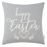 ZIERKISSENHÜLLE Happy Easter grau 45x45cm - Grau, Textil (45/45cm) - Tom Tailor