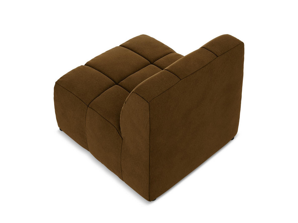 SOFAELEMENT Samt Stoff Gelb - Currygelb/Schwarz, Holzwerkstoff/Kunststoff (75/77/90cm) - Makamii
