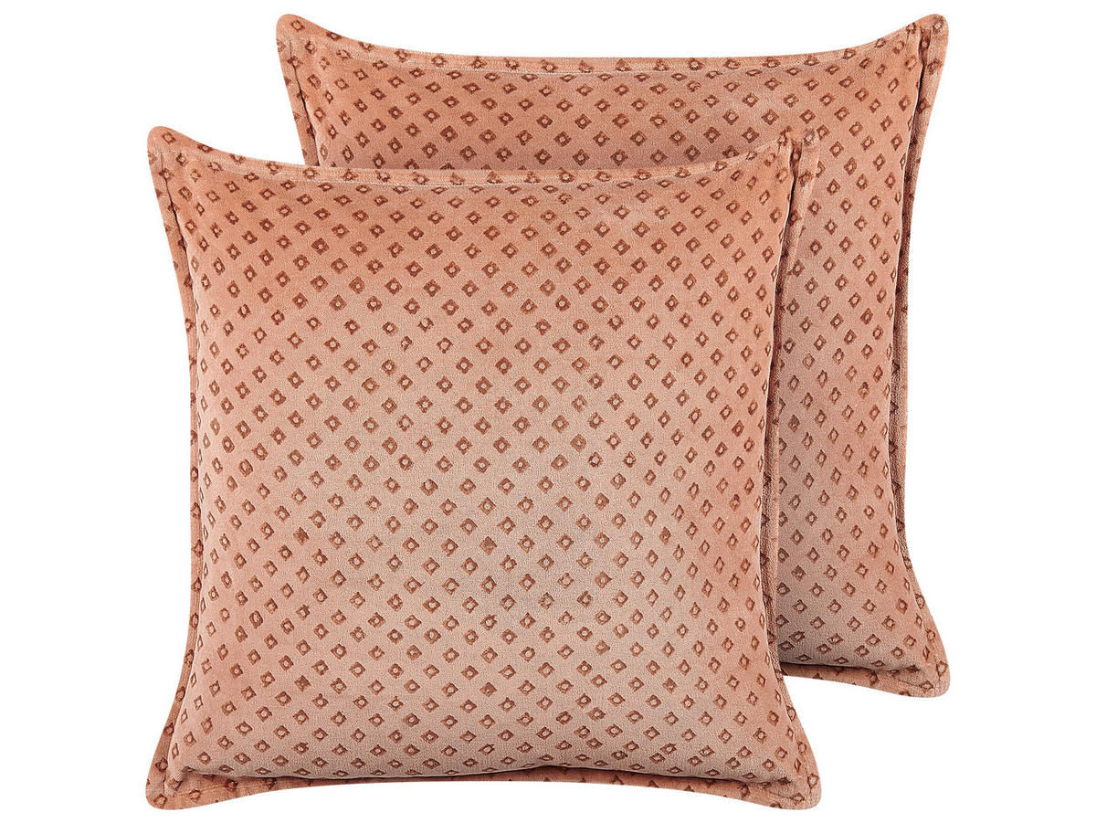 DEKOKISSEN 2er-Set Rosa 45/45 cm Rhodocoma - Pink, Textil (45/45cm) - Beliani
