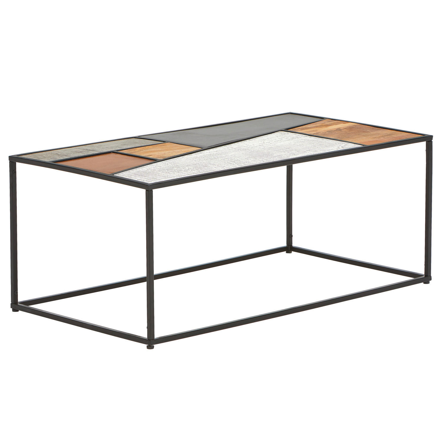 COUCHTISCH - Mango / Schwarz - Schwarz/Braun, Holz/Metall (60/110/43cm) - home24