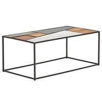 COUCHTISCH - Mango / Schwarz - Schwarz/Braun, Holz/Metall (60/110/43cm) - home24
