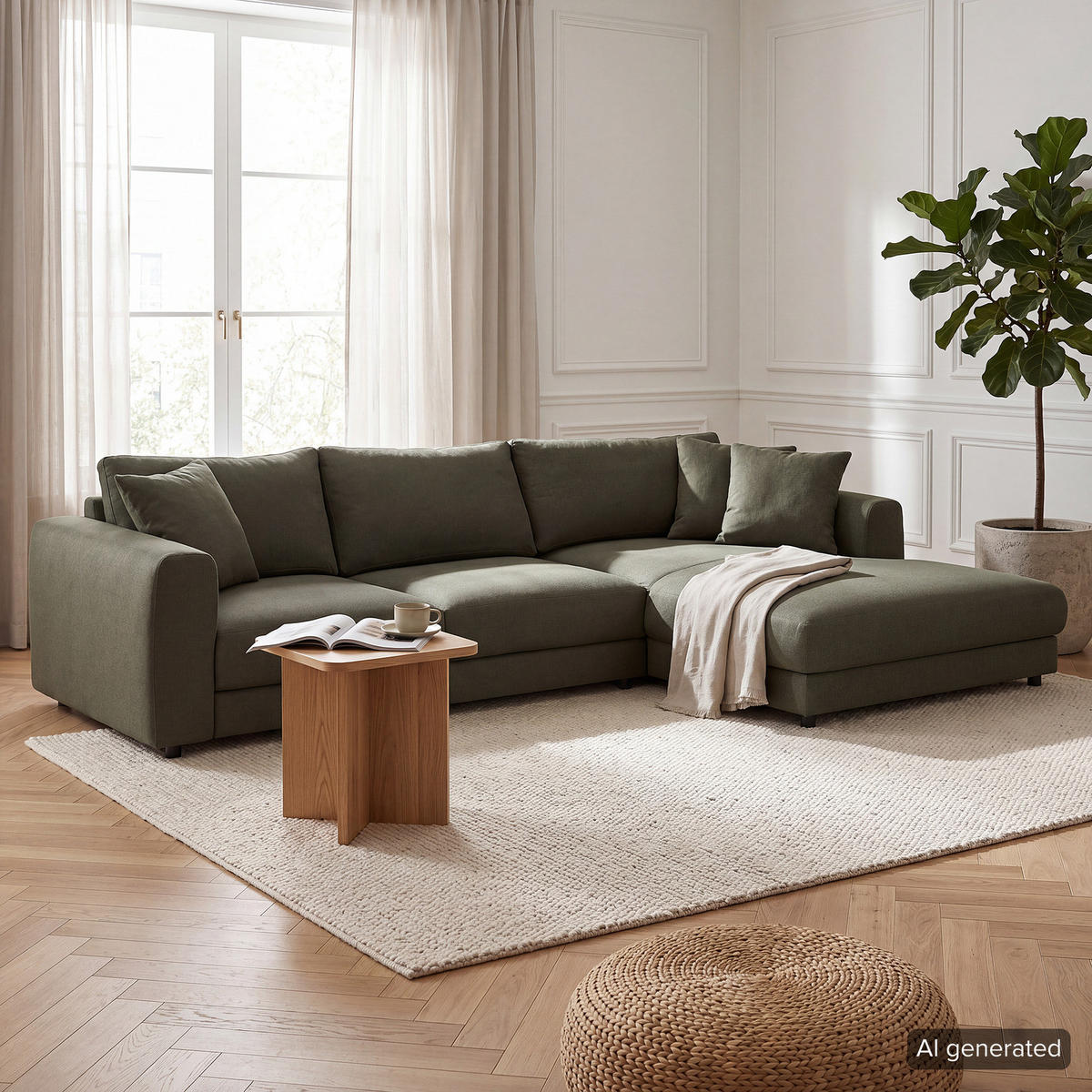 ECKSOFA mit Longchair - Schwarz/Grau, Holz/Kunststoff (286/183cm) - home24