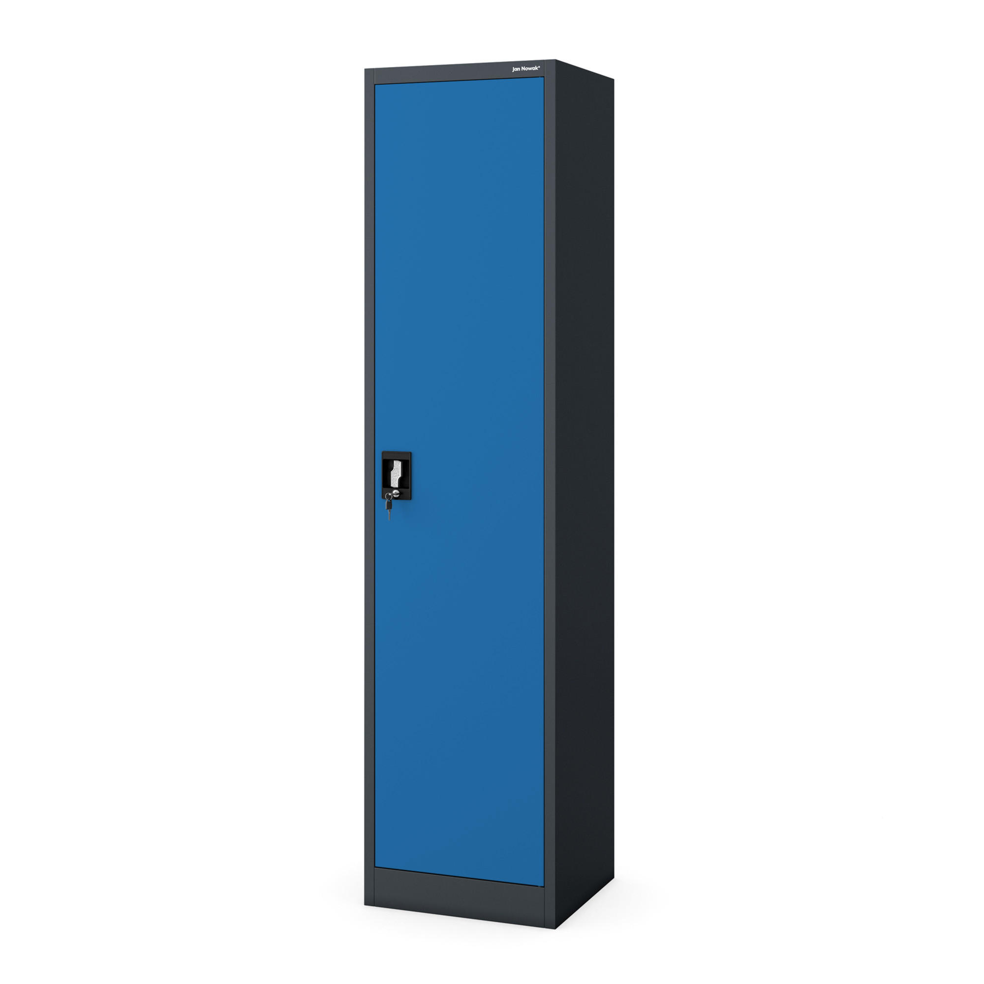 AKTEN-KARTEISCHRANK mit Schlüssel ALEX 185x45x40 cm - Blau/Anthrazit, Metall (45/185/40cm) - Jan Nowak