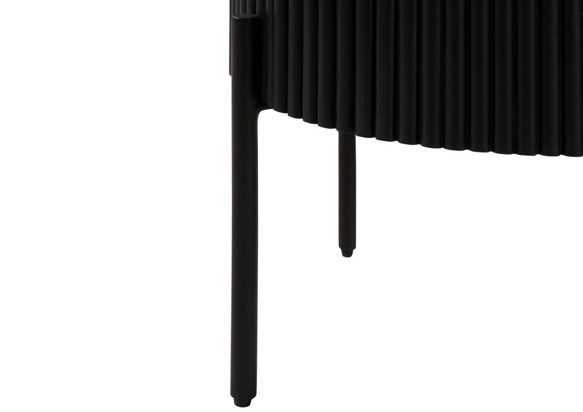 BEISTELLTISCH rund Mango 40x40x52 schwarz lackiert / Marmor weiß BARCELONA #130 - Schwarz, Holz (40/40/52cm) - Massivmoebel24