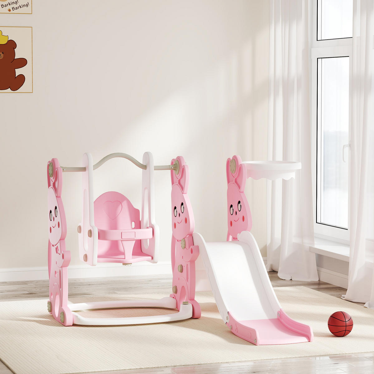 KINDERRUTSCHE DE-17979 Pink - Pink, Kunststoff (160/107/147.5cm) - ComfortXL