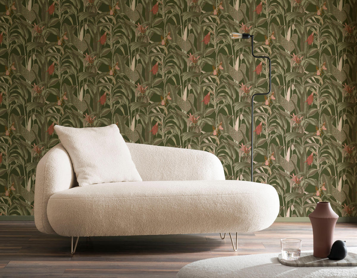 VLIESTAPETE - Tropische Blätter - Grün - Grün, Papier/Kunststoff (53/1000cm) - LOOKS by W.Joop