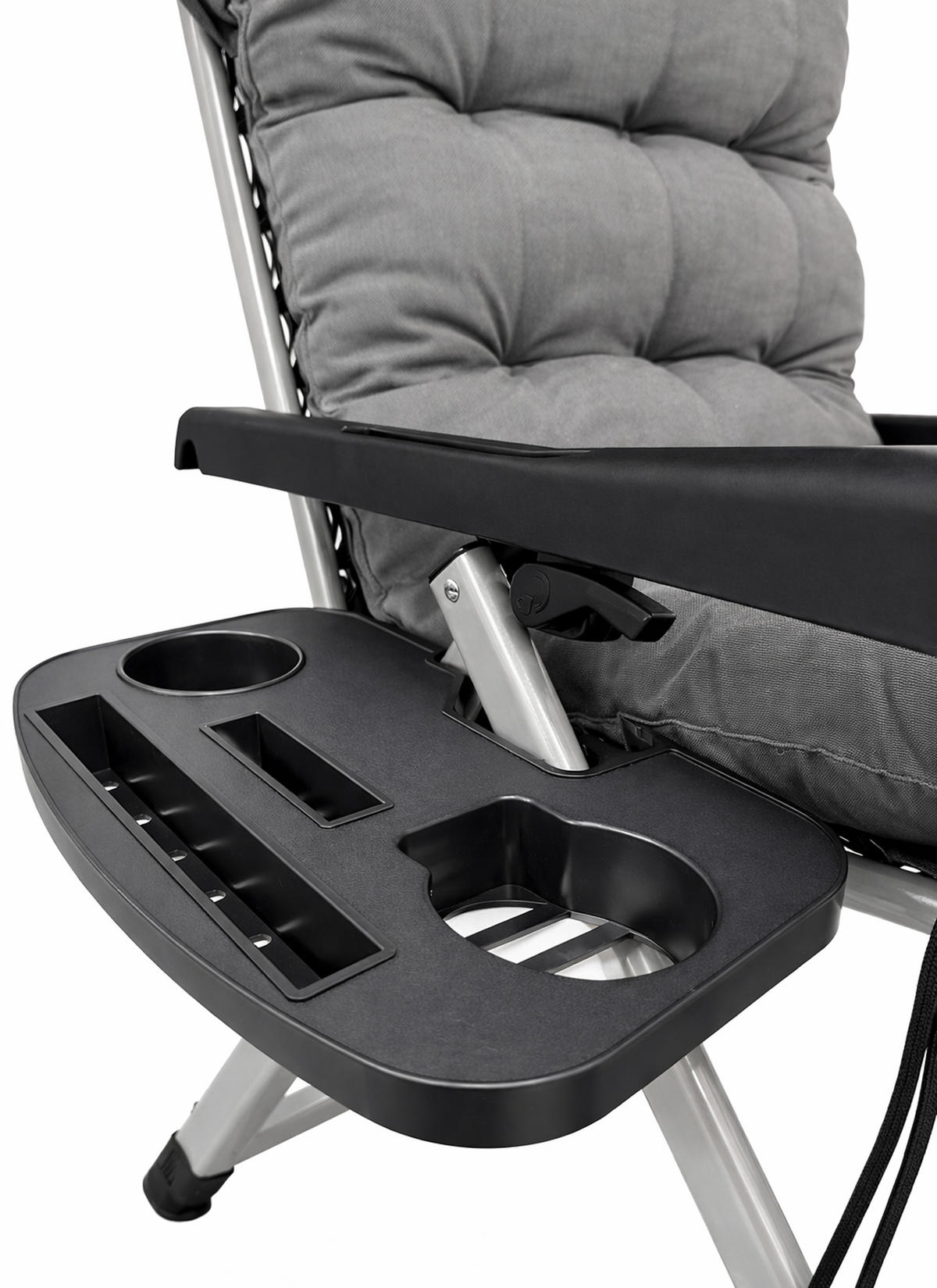 LIEGESTUHL mit extra dicker Auflage, Hellgrau - Hellgrau/Schwarz, Metall (73/110/81cm) - QUICK STAR