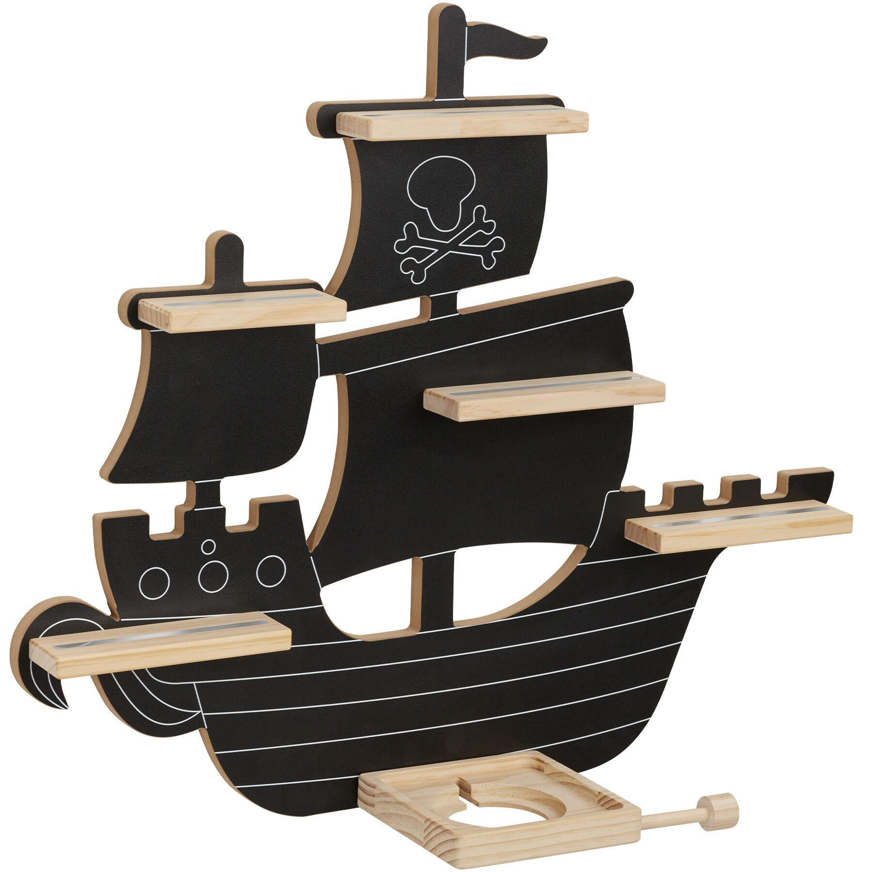 tectake Wandregal Schwarz 66.5x57x16.5 cm