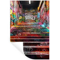 WANDTATTOO Treppe - Graffiti - Farben - Kunst 40x60 cm - Multicolor, Kunststoff (40/60/0.1cm) - MuchoWow