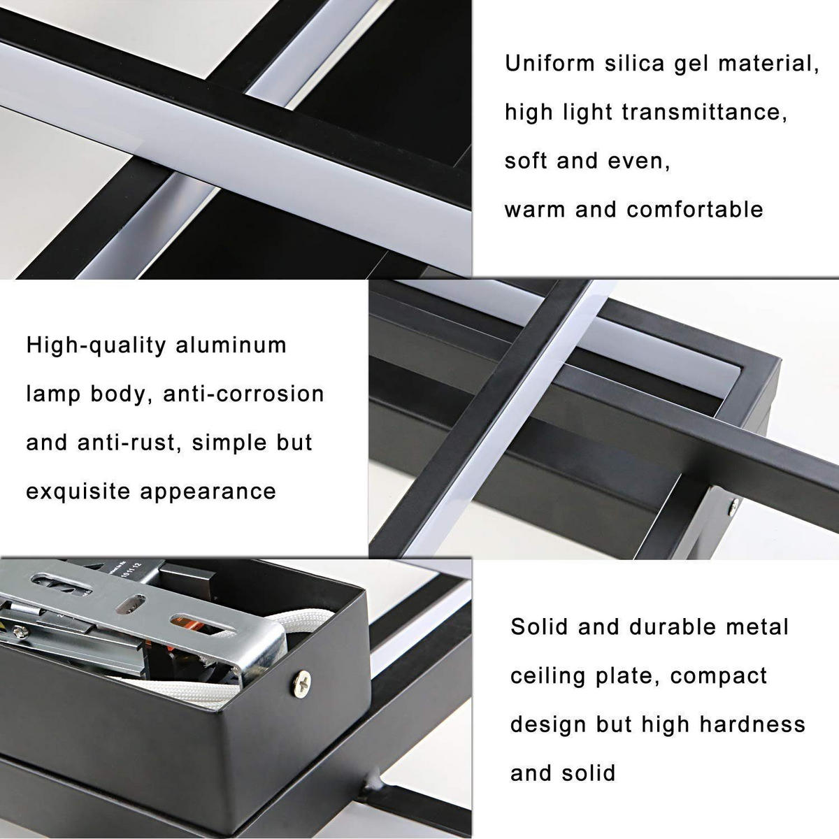 LED-DECKENLEUCHTE Berthold 67/47/9.7 cm - Schwarz, Metall (67/47/9.7cm) - Nettlife