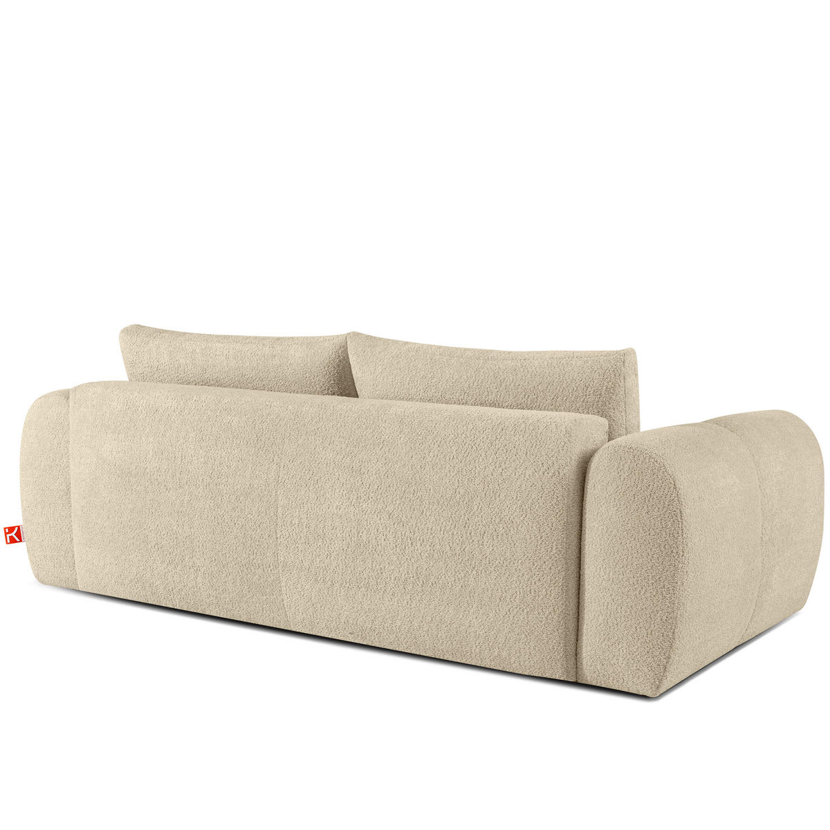 EINZELSOFA LIRA, Hellbeige, Bouclé - Beige, Holz/Holzwerkstoff (256/84/112cm) - KONSIMO®