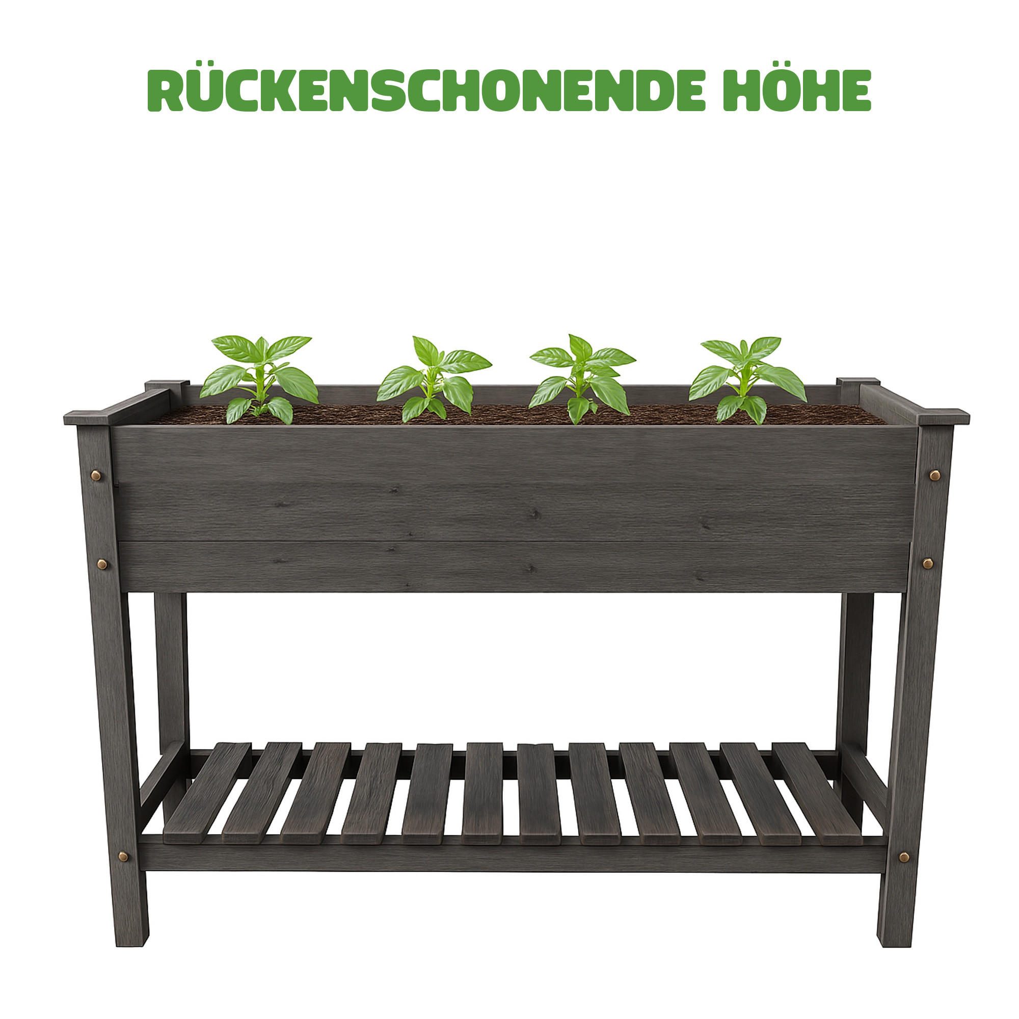 Thumbnail - Bestlivings Hochbeet, Grau, Naturmaterialien, Rechteckig, 85x81x45 cm, Gartenzubehör, Hochbeete