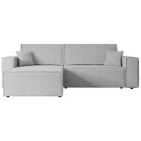 ECKSOFA mit Schlaffunktion und Bettkasten CELTIC-XL - 277x143x83 cm Hellgrau Bouclé - Hellgrau/Schwarz, Holzwerkstoff/Kunststoff (277/143cm) - ALTDECOR