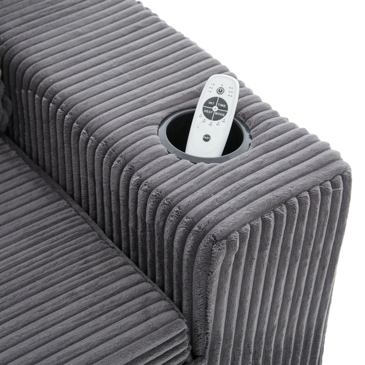 SCHLAFSOFA 2-in-1 mit Hocker, 2 Kissen und Becherhalter, DE-42913, Grau - Grau, Textil (133/64/87cm) - ComfortXL