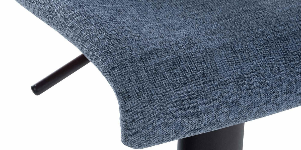 BARHOCKER 2er Set Stoff blau - Blau/Schwarz, Textil/Metall (39/84/36cm) - CLP