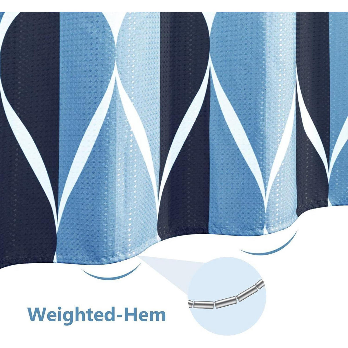 DUSCHVORHANG Geometrisch 182 x 182 cm Blau - Multicolor, Textil (182/182cm)