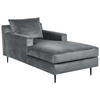 CHAISELONGUE Samtstoff grau/schwarz Gueret - Schwarz/Grau, Textil (88/73/165cm) - Beliani