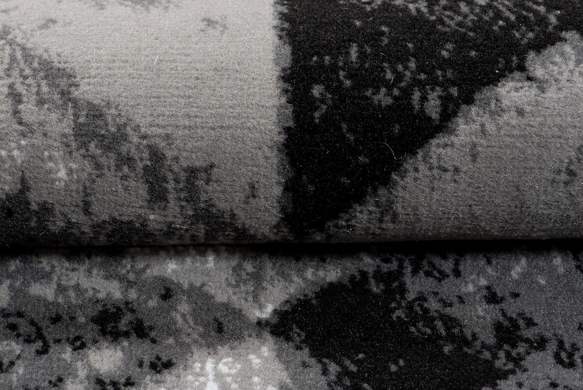 TEPPICH LUXURY Dunkelgrau Dreiecke Meliert 180/250 cm - Graphitfarben, Textil (180/250cm) - Tapiso