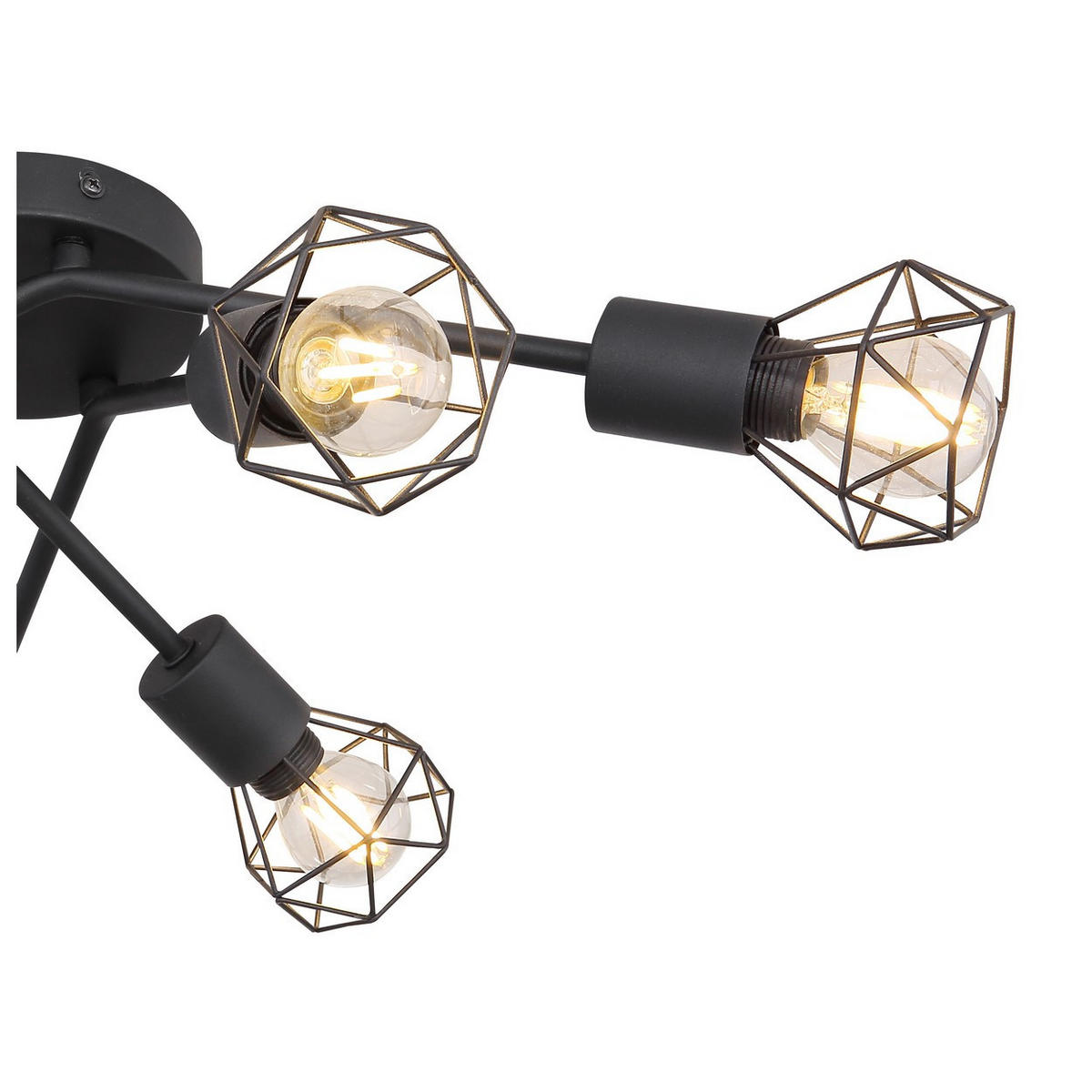 DECKENLEUCHTE XARA I schwarz Metall - Schwarz, Metall (63/63/18cm) - Globo Lighting