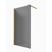 WALK-IN-DUSCHWAND 120 × 200 cm – Graues ESG-Sicherheitsglas – Gold - Goldfarben, Glas (8/120/200cm) -  Glaswerk Westfalen
