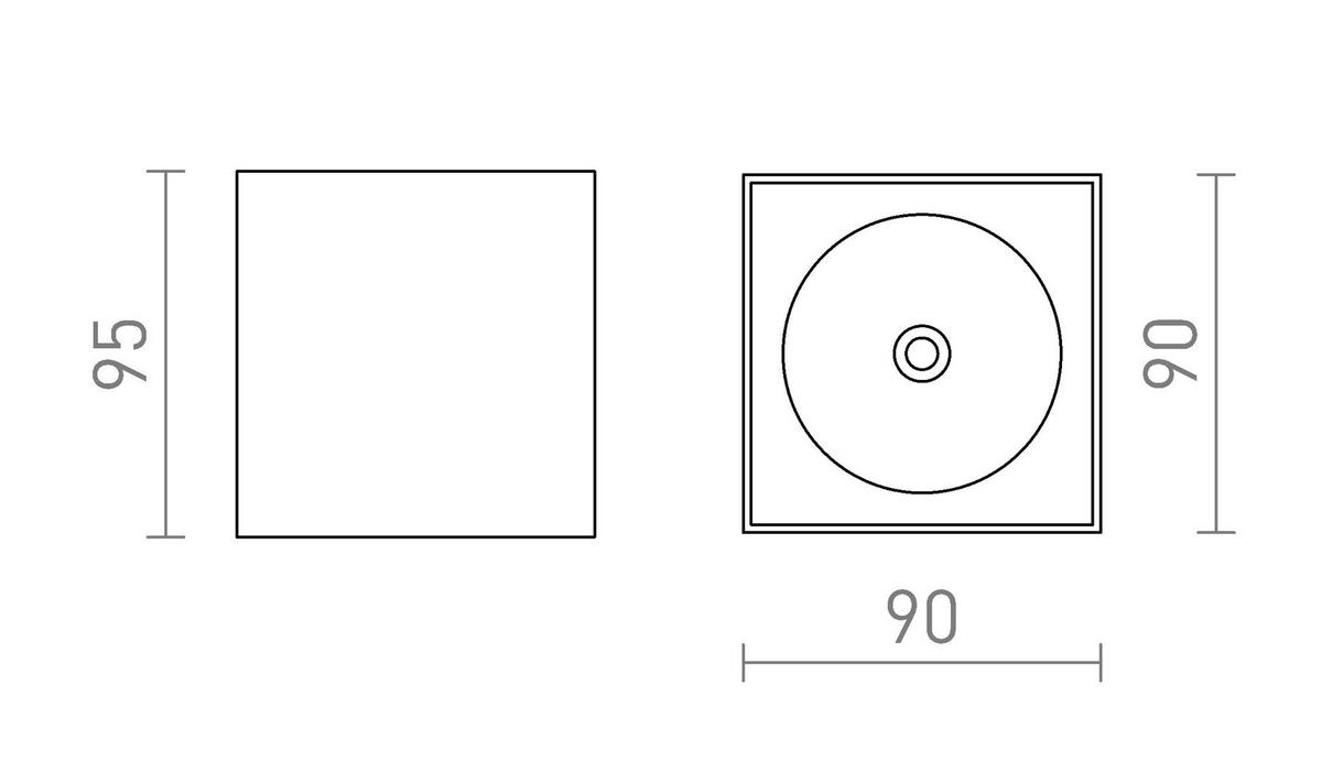 AUSSENLEUCHTE SENZA SQ Anthrazitgrau Klarglas 6 W IP65 - Grau, Glas (9/9/95cm) - Rendl
