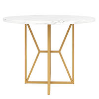 ESSTISCH rund 80/80/76 cm DE-39690 Marmoroptik/Gold - Goldfarben, Holzwerkstoff (80/80/76cm) - ComfortXL