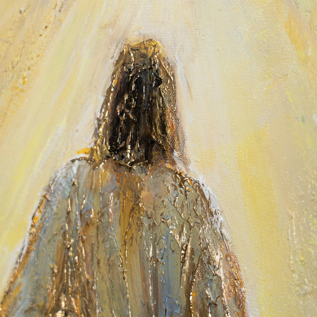 GEMÄLDE Weg zum Licht Schattenfugenrahmen Gold 120x80 cm - Goldfarben, Holz (120/80cm) - YS-art gallery