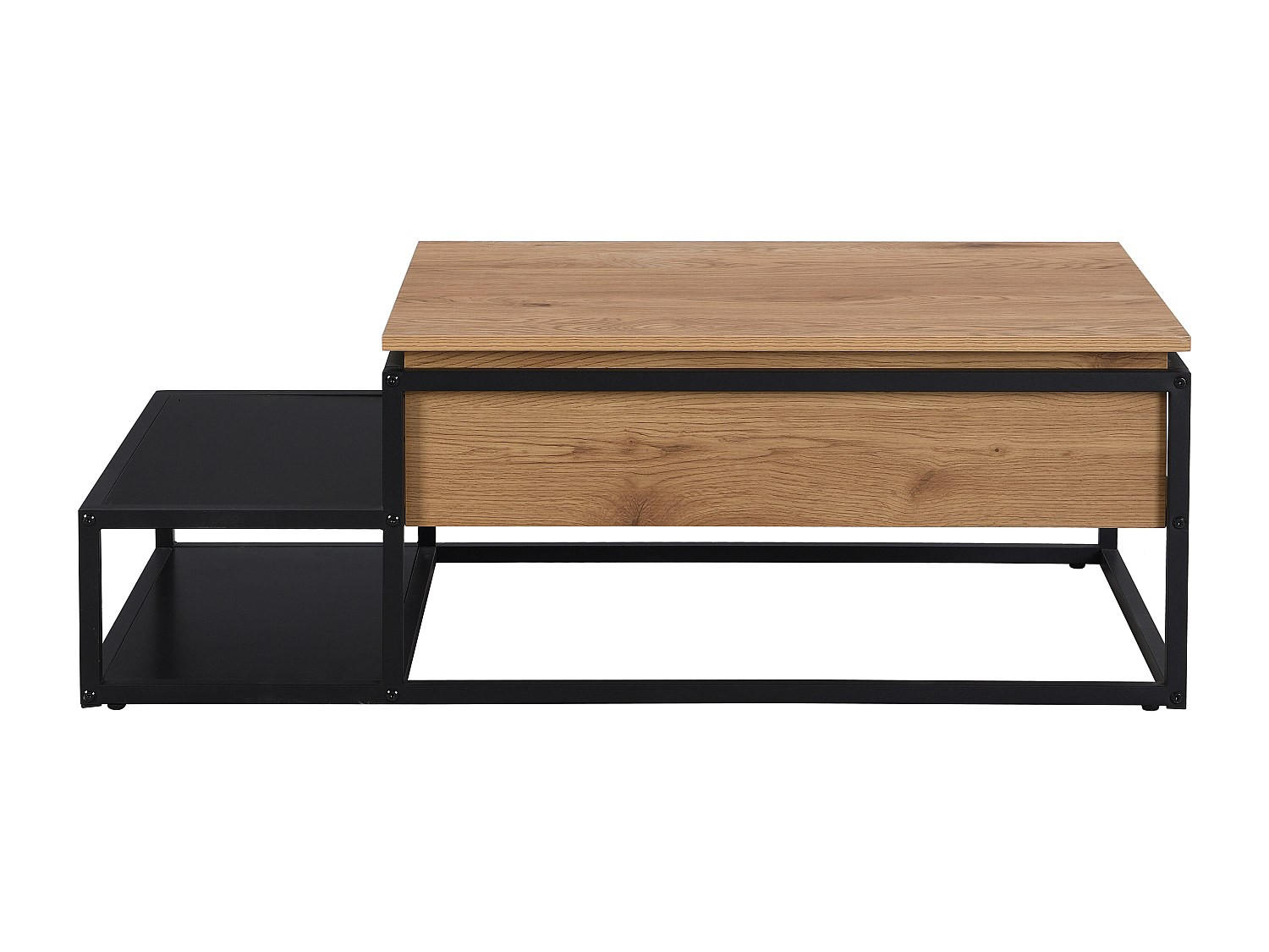 COUCHTISCH höhenverstellbar - 110 cmcm x 60 cmcm - Holz, Platte - Schwarz, Naturfarben Hell - LUTESA - Hellbraun, Holz (60/110/38cm) - Vente-Unique