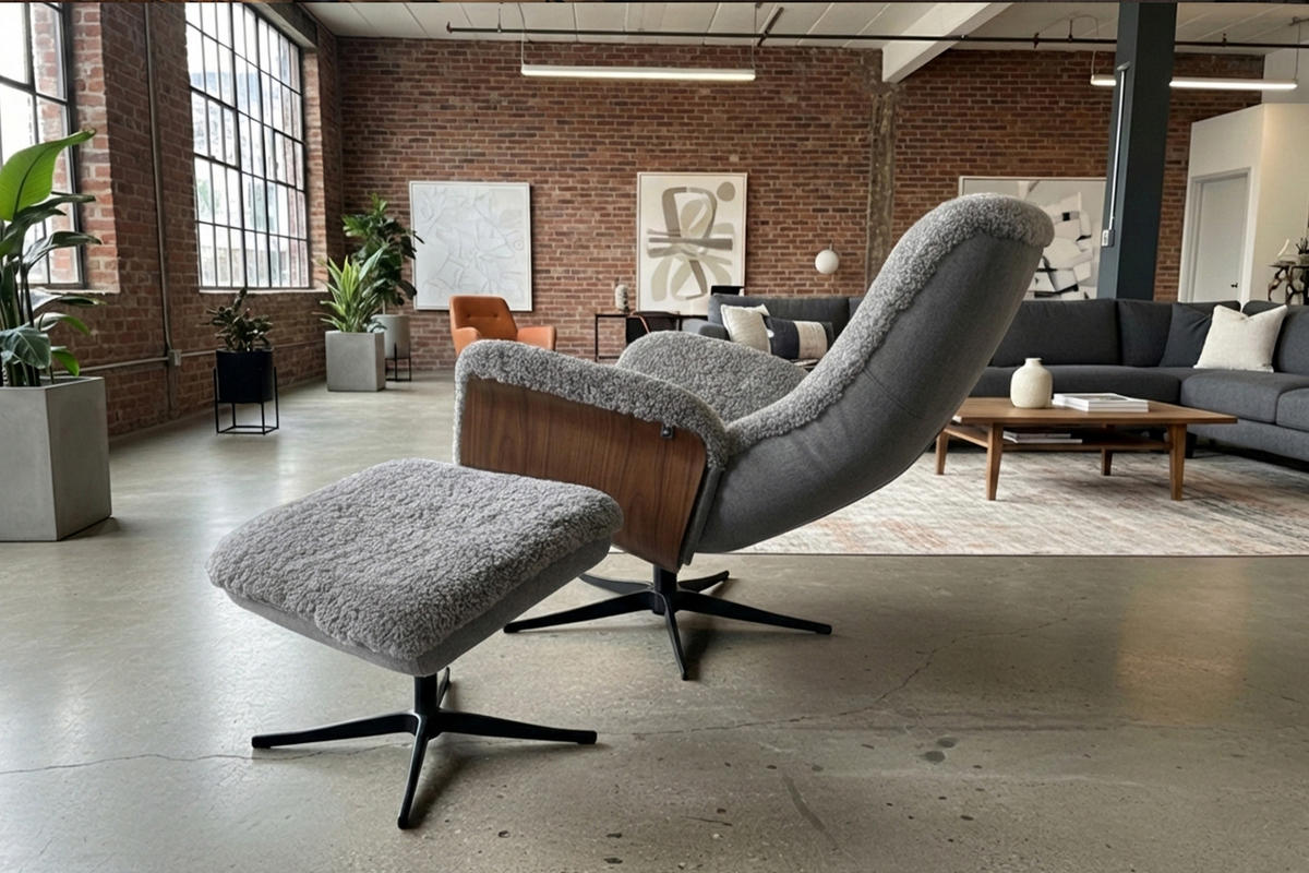 RELAXSESSEL SILVA Hellgrau Schaffell Relaxfunktion - Hellgrau/Schwarz, Naturmaterialien/Fell (77/106/86cm) - KAWOLA