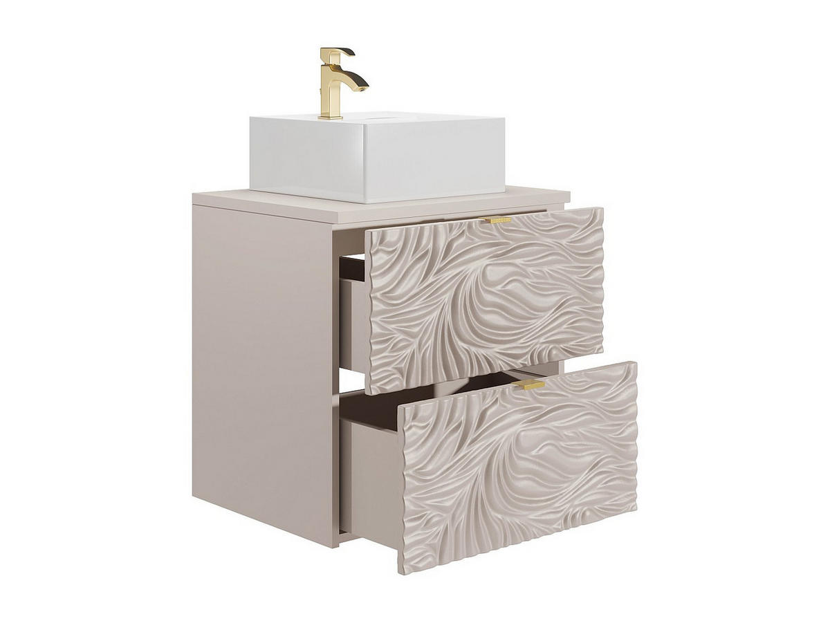 EINZELWASCHTISCH - 60 cm x 46 cm - Holz, Platte - Beige - RINAREL - Beige, Holz (60/60/46cm) - Vente-Unique
