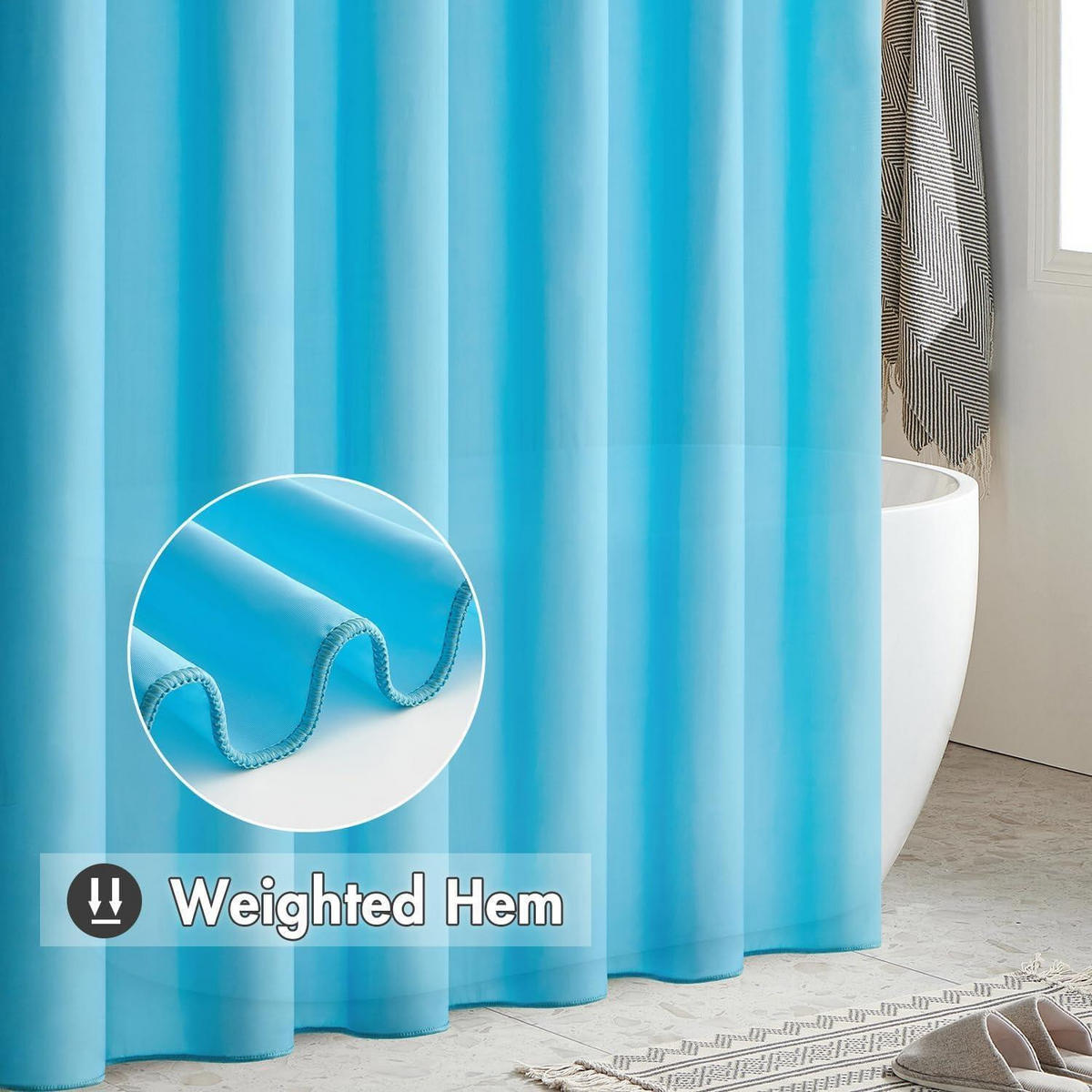 DUSCHVORHANG Hellblau 180 x 200 cm - Hellblau, Textil (180/200cm)