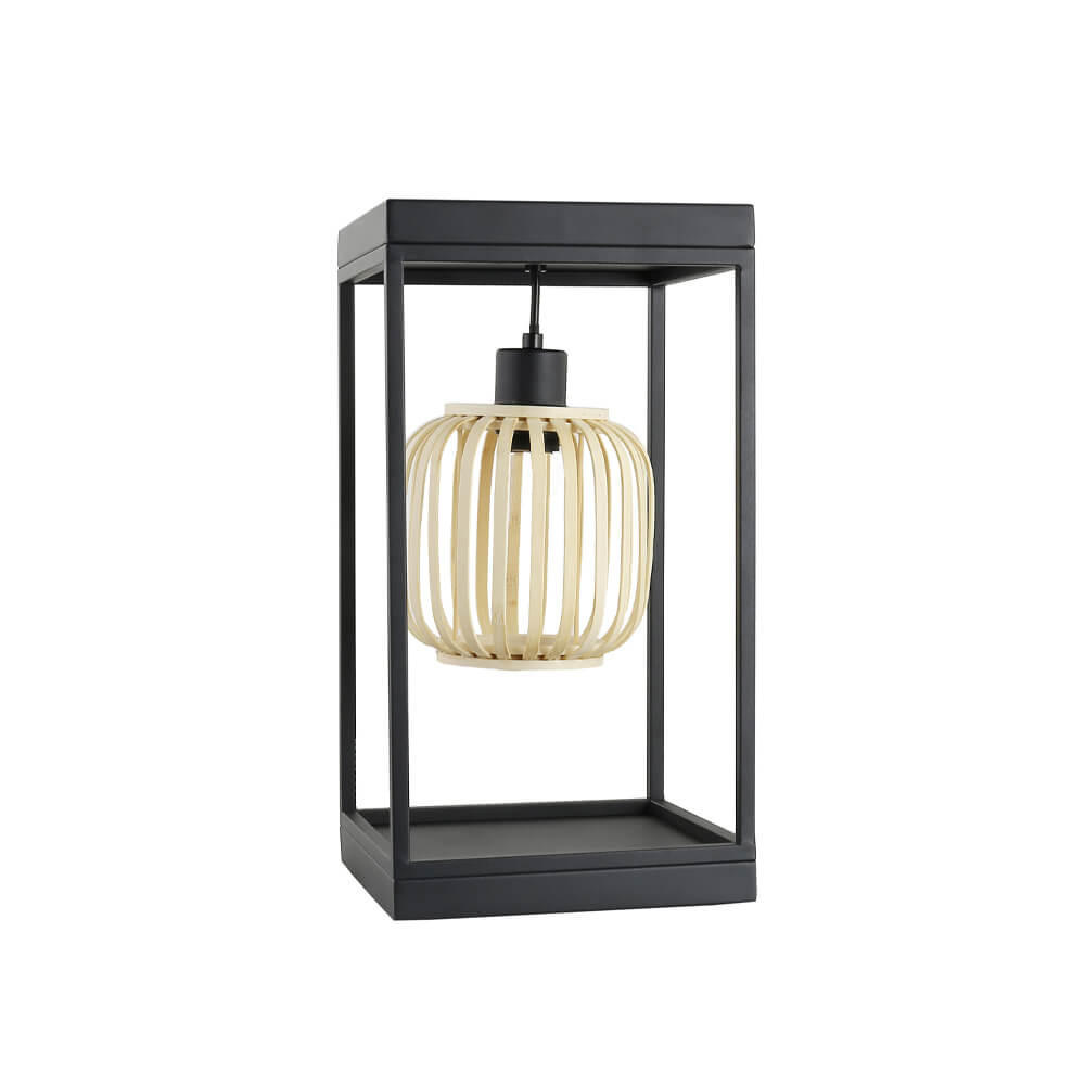 TISCHLAMPE ZITA - Schwarz, Tischlampe - Schwarz, Holz/Metall (22/22/42cm) - Home Deluxe