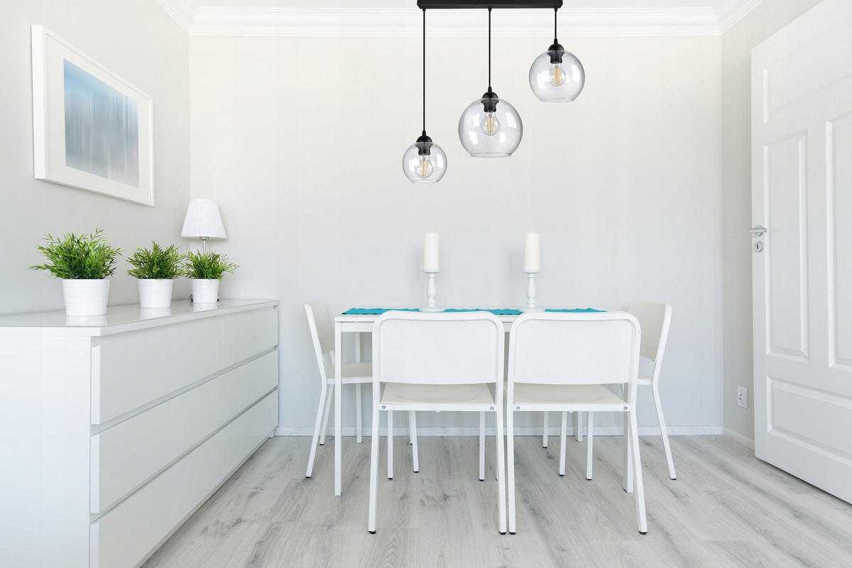 PENDELLEUCHTE HAGEN - Transparent/Schwarz, Glas/Metall (20/70/80cm) - kiki design