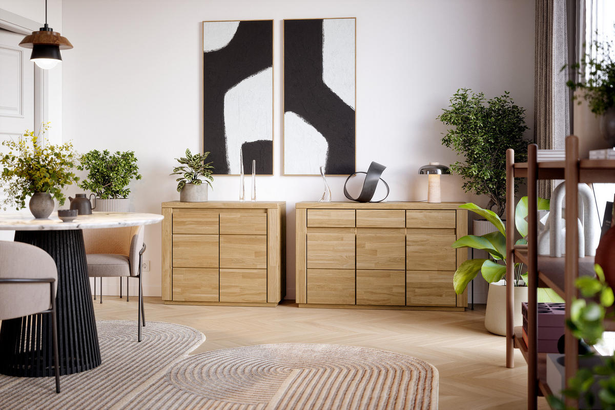 KOMMODE Skagen - Eichefarben, Holz (35/80/127cm) - kiki design