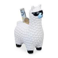 LAMA Spardose - Weiß, Keramik (11/15.5/6cm) - Relaxdays