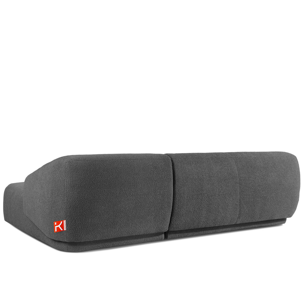 ECKSOFA RECHTS VIRA, Dunkelgrau, Bouclé - Dunkelgrau/Schwarz, Holz/Holzwerkstoff (300/160cm) - KONSIMO®