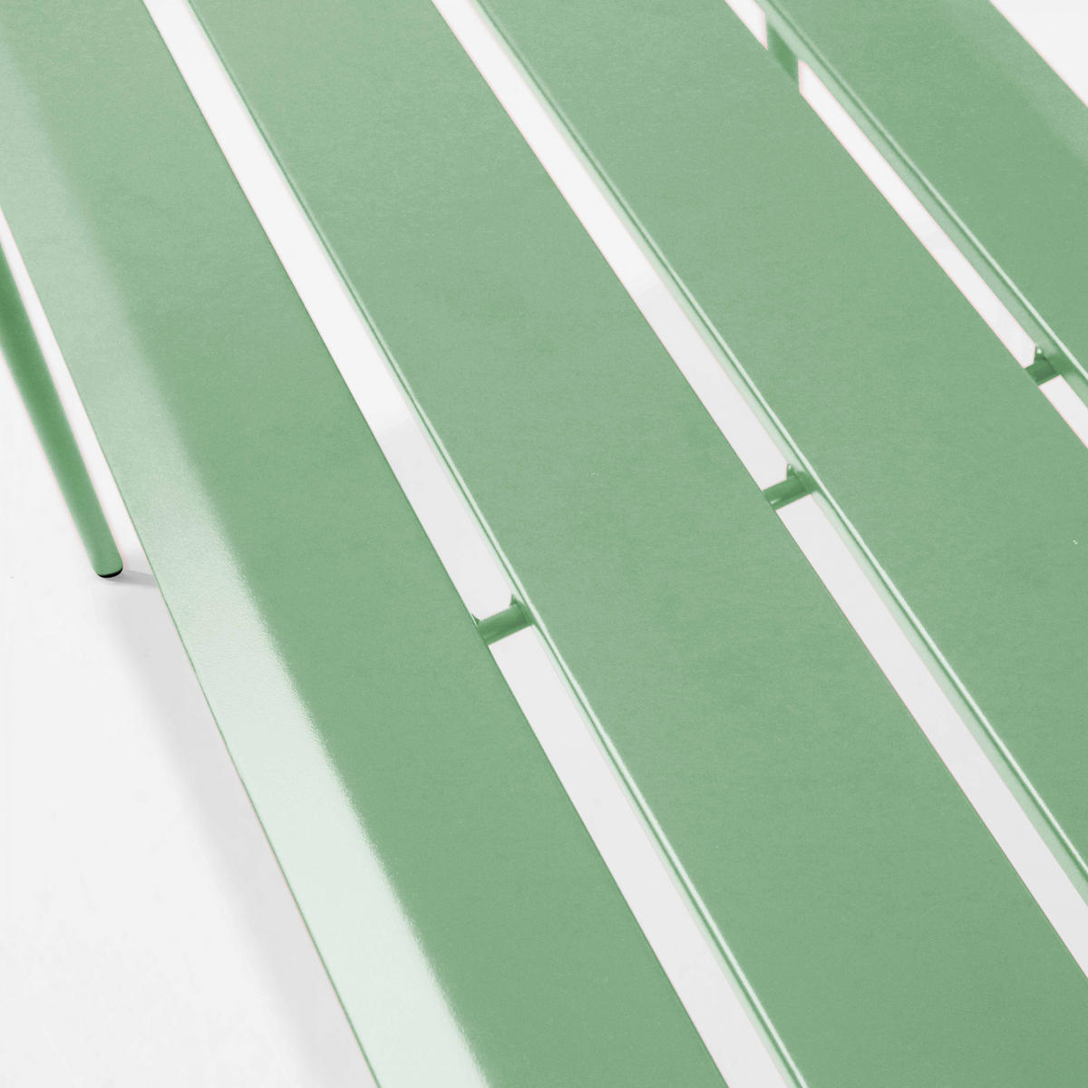 GARTENBANK, Salbeigrünen - Hellgrün, Metall (52/46/120cm) - Oviala